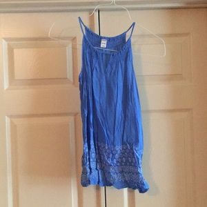 Sleeveless Blue Rayon Tank